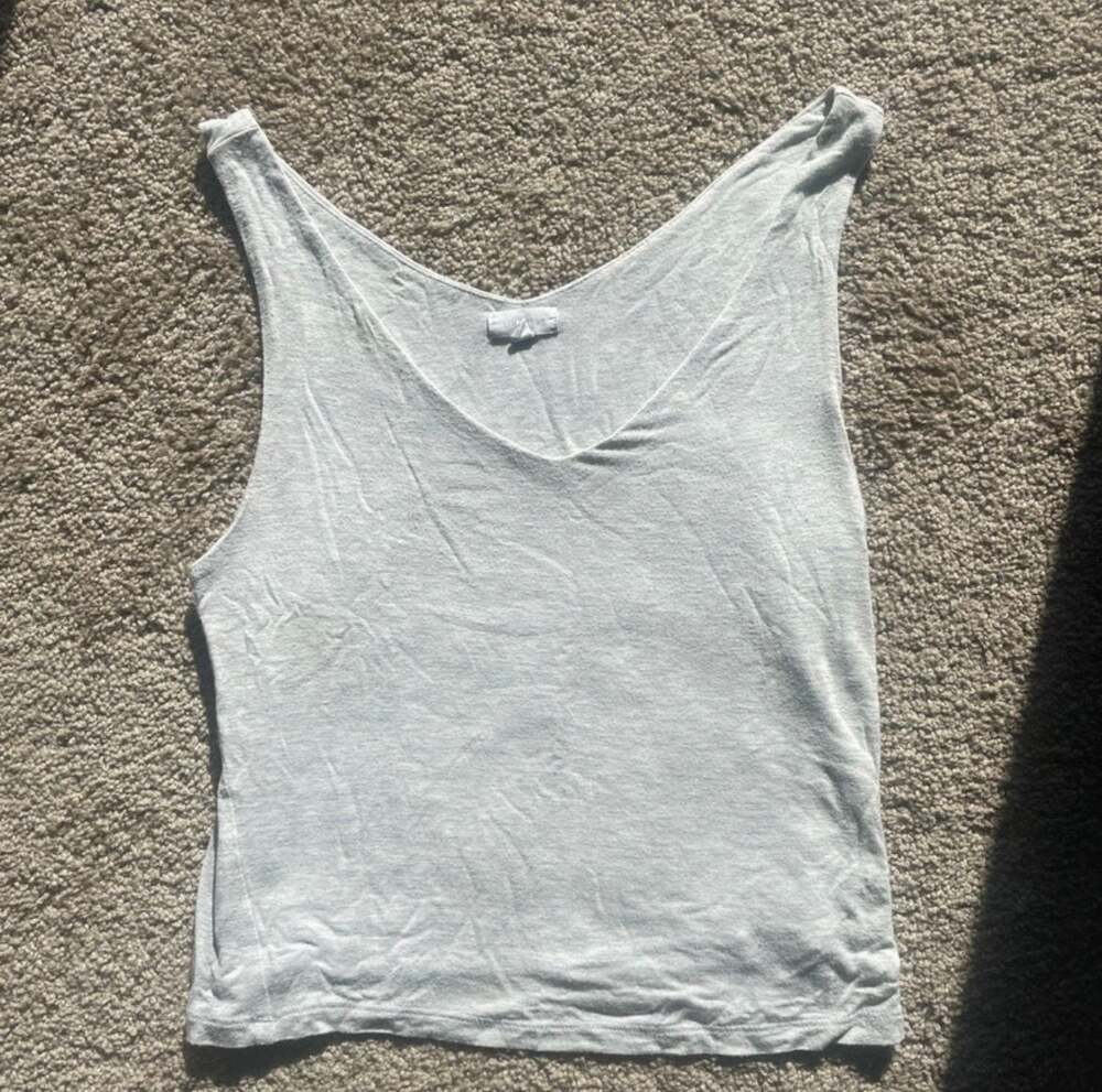 Lime Blue Light Grey V-Neck Tank Top